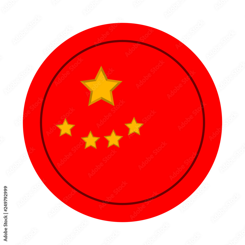 Isolated button wtih the flag of China. Vector illustration design Isolated button wtih the flag of China. Vector illustration design