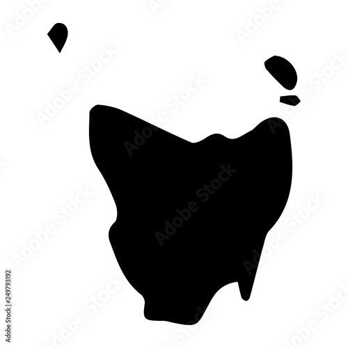 Silhouette of the map of Tasmania. Australia. Vector illustration design