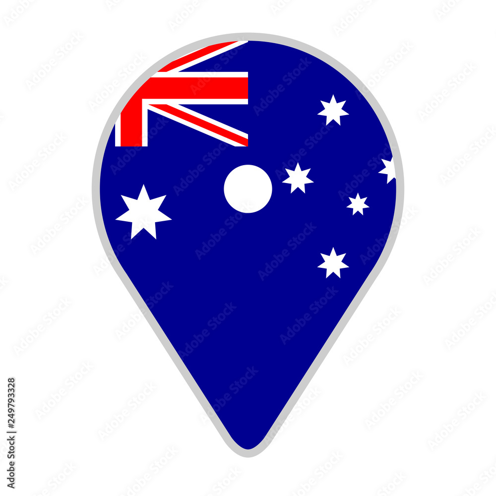 Map pin with the flag of Australia. Vector illustration design Map pin with the flag of Australia. Vector illustration design