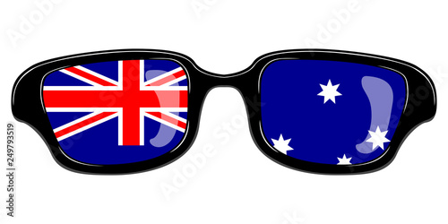 Glasses with the flag of Australia. Vector illustration design