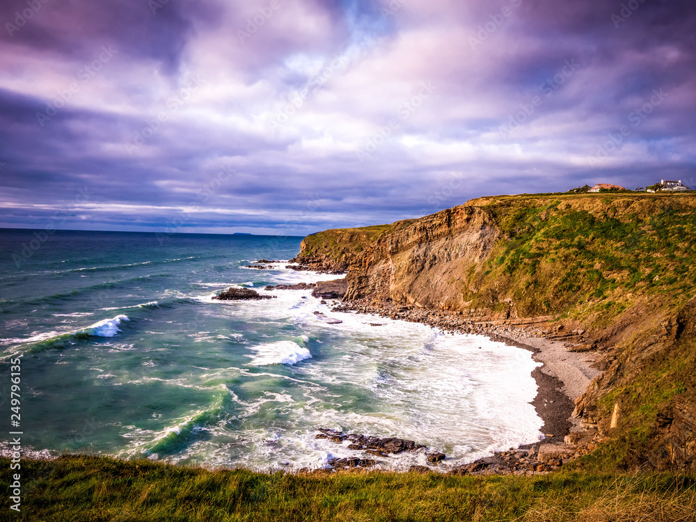 Obraz premium Beautiful Cliffs and Coastline of Crackington Haven Cornwall
