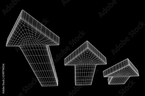 Arrow wireframe low poly mesh vector illustration