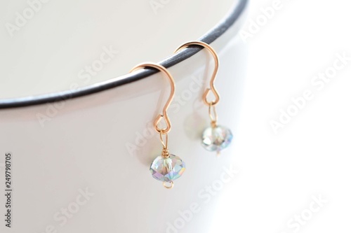 クリスタルビーズのピアス