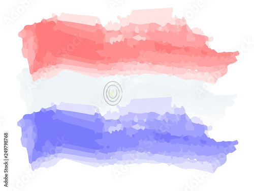 Watercolor flag of Paraguay. Vector illustration design
