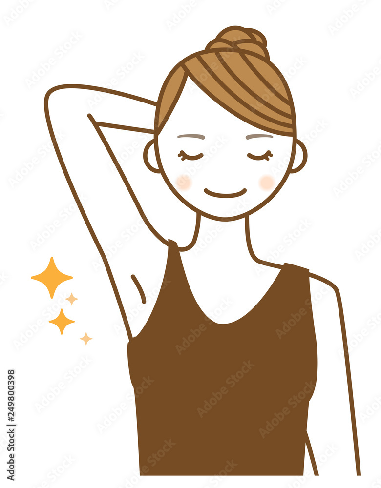 ワキ脱毛をして綺麗になった脇の若い女性のイラスト Stock Illustration Adobe Stock