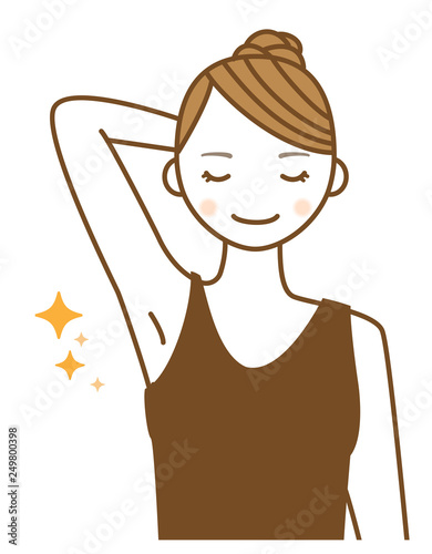 ワキ脱毛をして綺麗になった脇の若い女性のイラスト Stock Illustration Adobe Stock