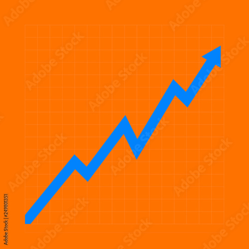 Success business graph on a colored background. Vector illustration design