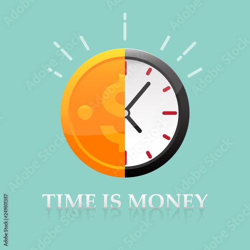 Time is money concept vector illustration.