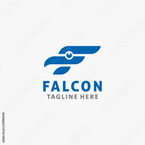Letter F falcon logo design