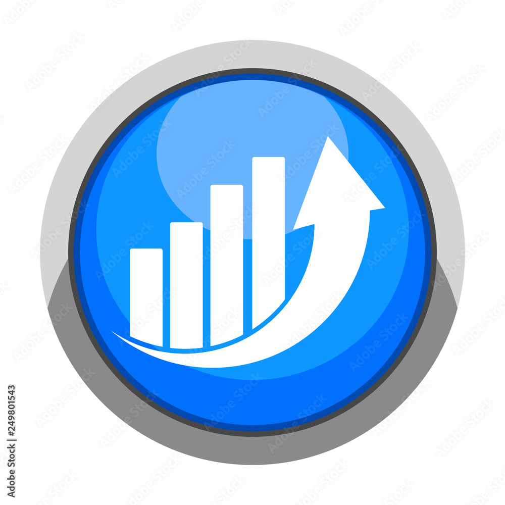 Success business graph on a button. Vector illustration design Success business graph on a button. Vector illustration design