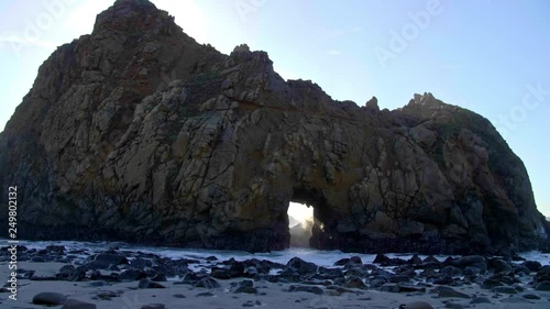 Keyhole Rock Big Sur Sunset