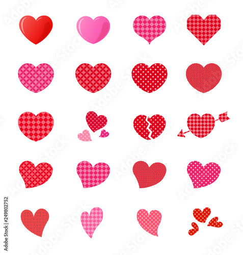 Heart symbol mark set -texture-