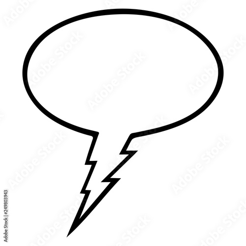 Comic bubble speech icon in outline style vector illustration for design and web
