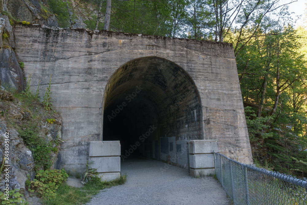 Obraz premium HOPE, CANADA - July 14, 2018: Othello Tunnels in the Coquihalla Canyon in British Columbia.
