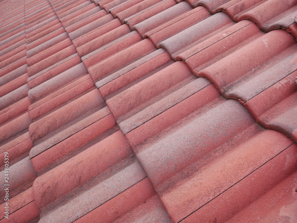 old tile roof with red tiles old tile roof with red tiles