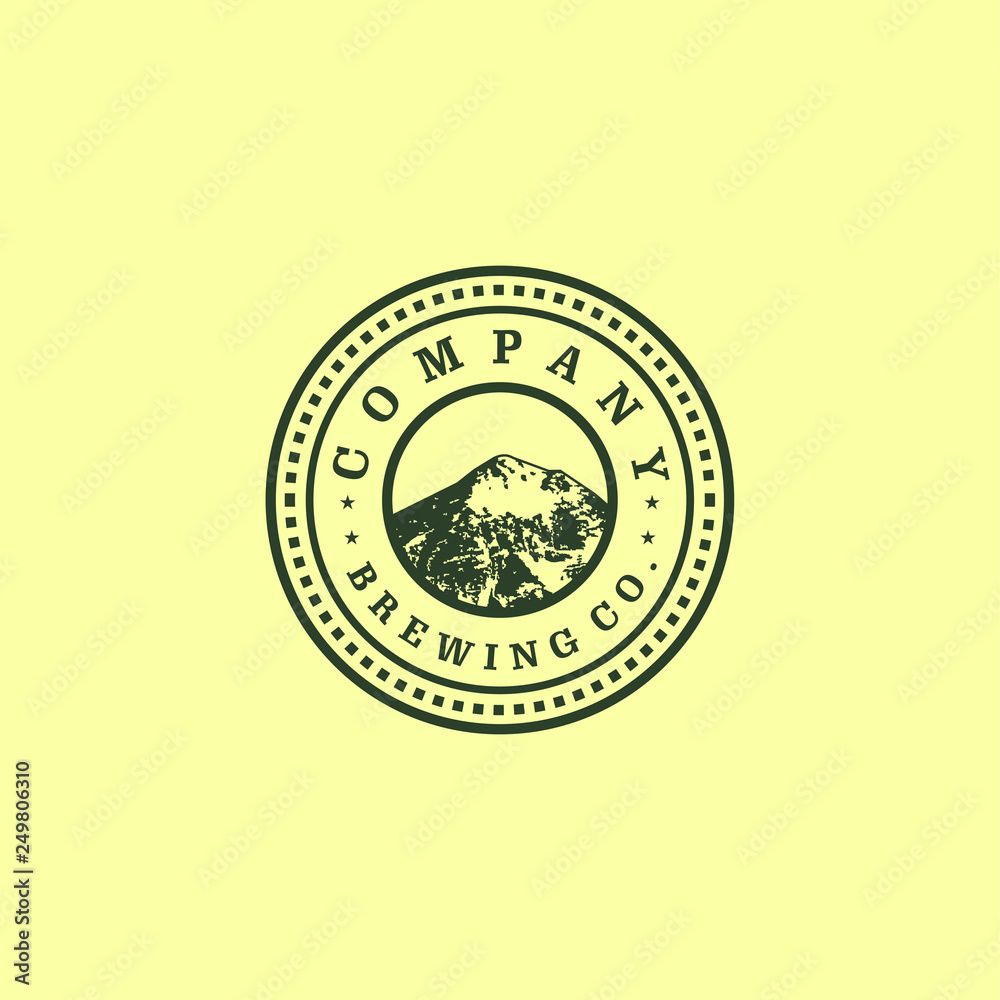 A mountain logo design template. Awesome mountain with circle logo. A mountain with circle logotype. A mountain logo design template. Awesome mountain with circle logo. A mountain with circle logotype.