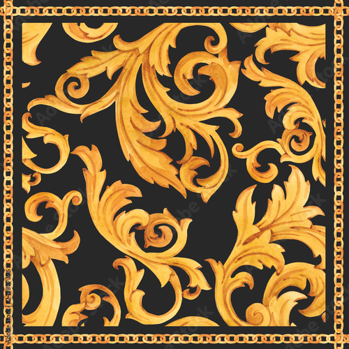 Golden baroque rich luxury pattern © zenina