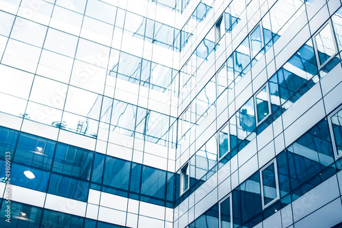 abstract texture of blue glass modern building skyscrapers