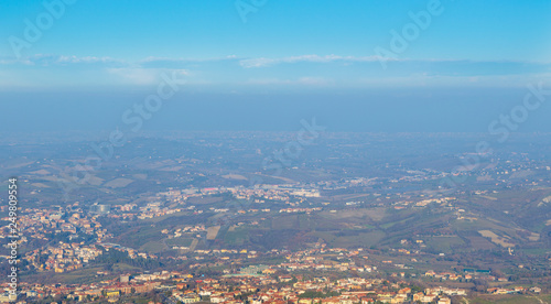 Beautiful view from San Marino city to hills of San Marino. Italian hills view from above © Григорий Стоякин