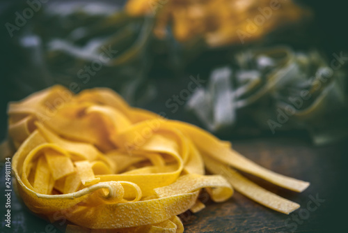 Raw pasta - close-up
