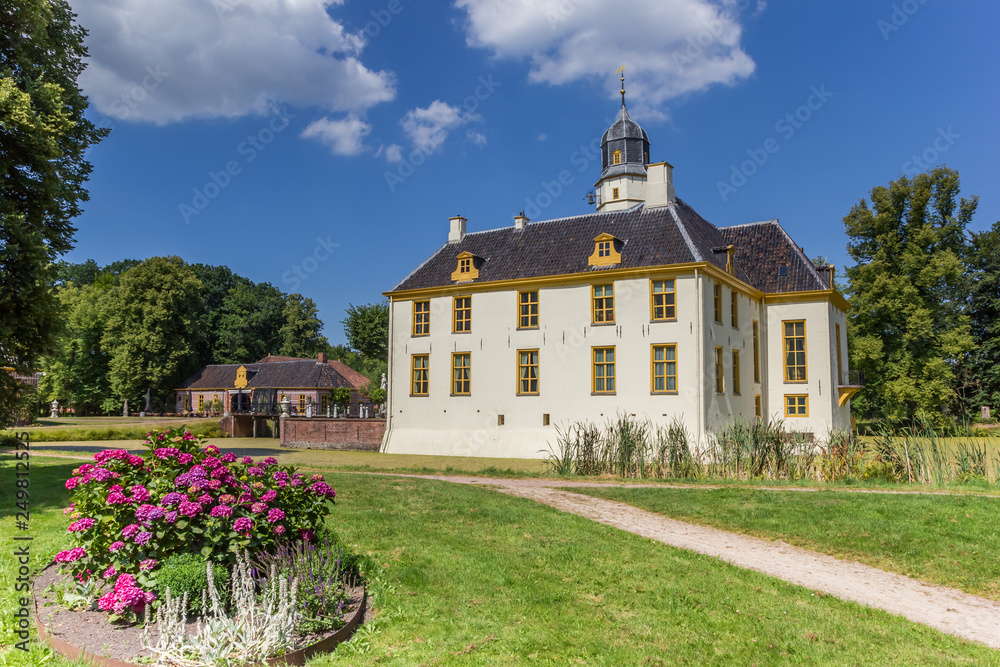 Flowers in the garden of the Fraeylemaborg in Slochteren, Netherlands