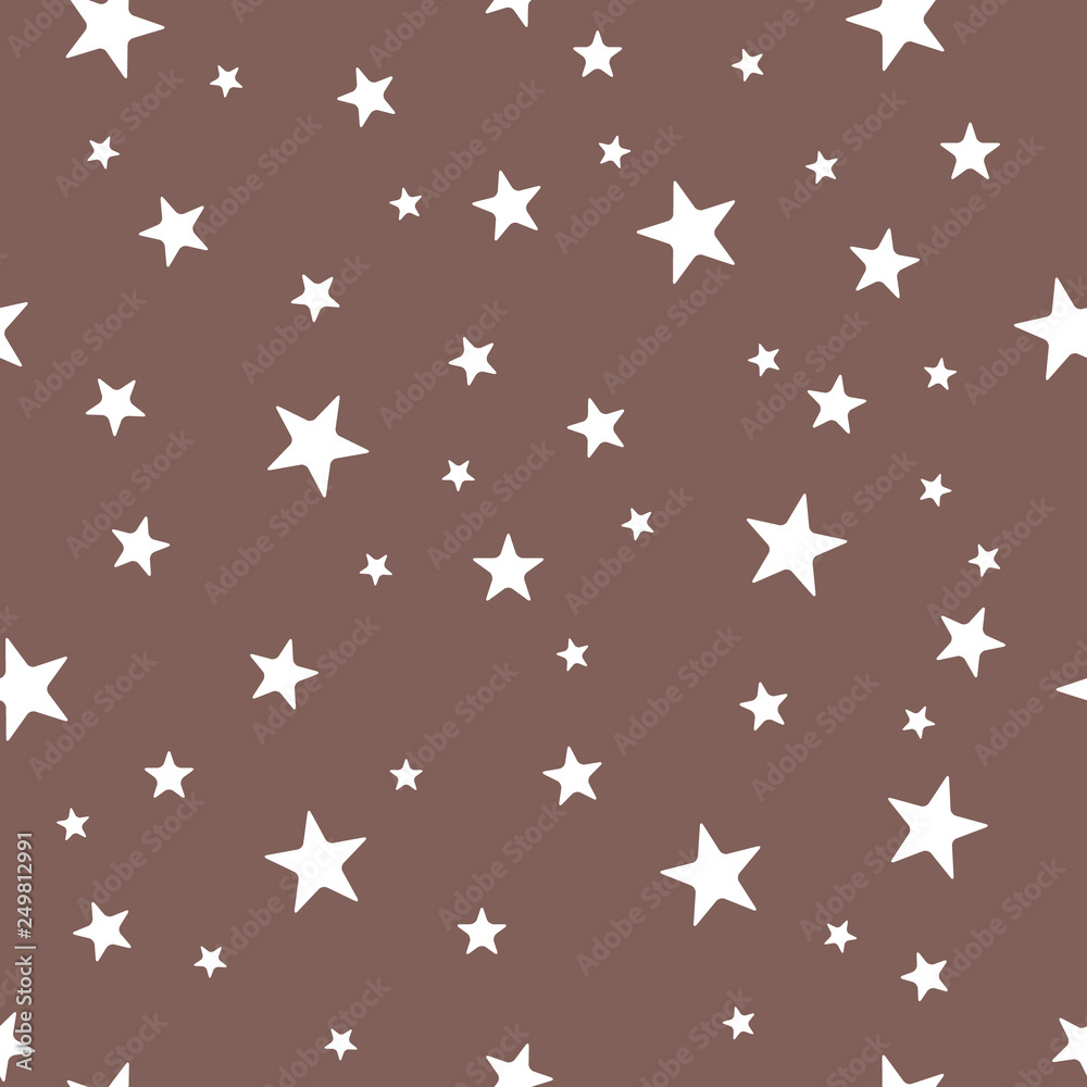 Modern star seamless color pattern. Vector design illustration