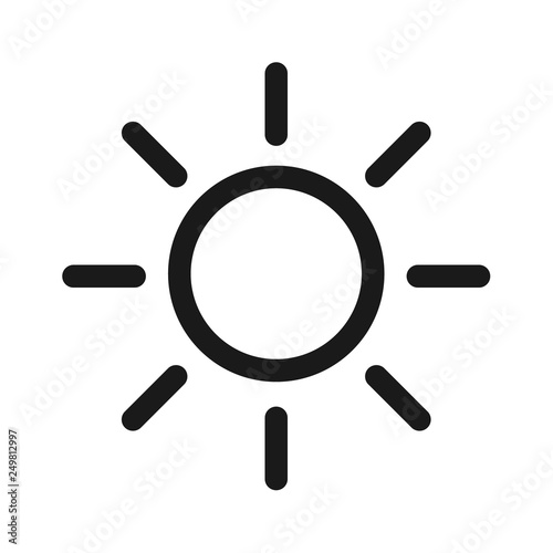 Brightness intensity icon. Isolated vector symbol on white background
