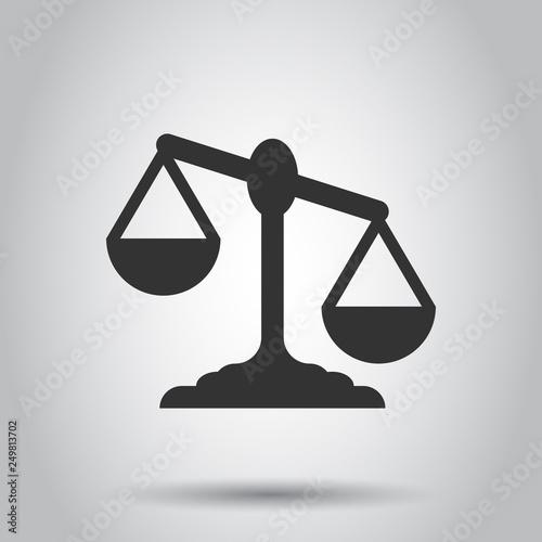 Scale comparison icon in flat style. Balance weight vector illustration on white background. Scale compare business concept.