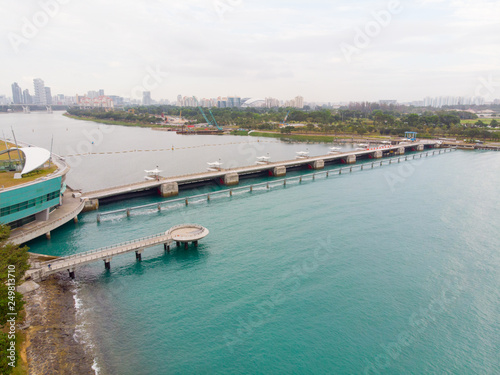 Wallpaper Mural Reservoir seperated from sea by a barrage  Torontodigital.ca