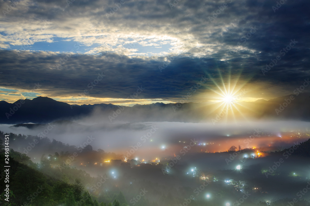 Beautiful Jinlong Mountain Sunrise, Taichung, Taiwan Beautiful Jinlong Mountain Sunrise, Taichung, Taiwan