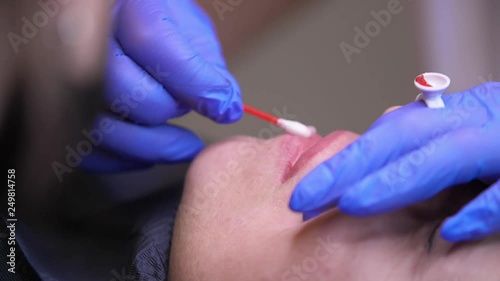 Wallpaper Mural Lip treatment, preparation of lips for applying permanent makeup (tattoo) Torontodigital.ca