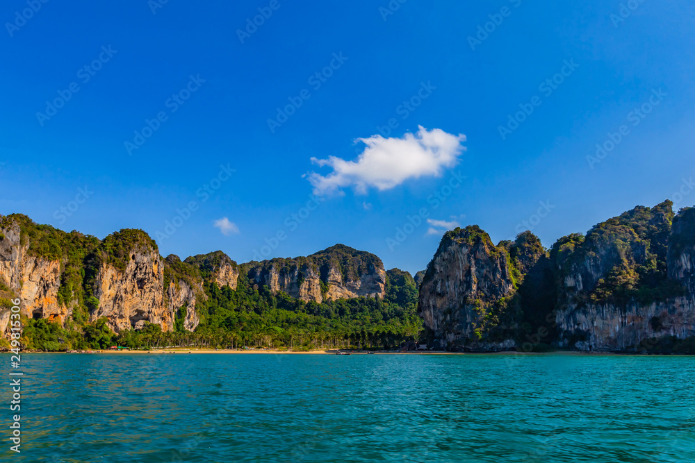 Overview of Railay Beach Is a popular beach in Krabi, Thailand Overview of Railay Beach Is a popular beach in Krabi, Thailand