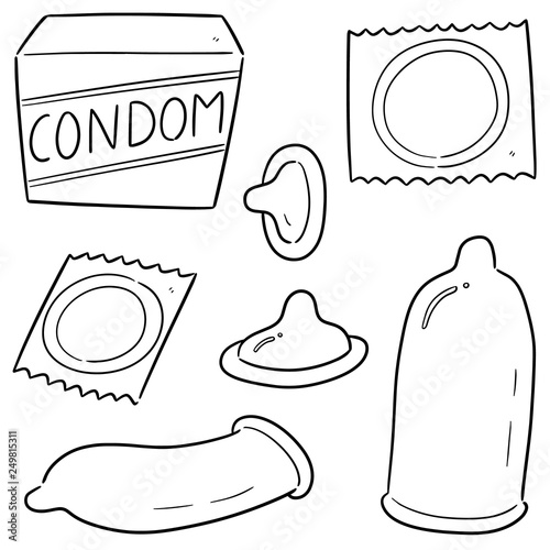 vector set of condom