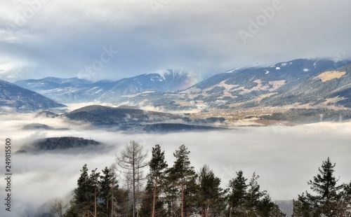 Fototapeta Naklejka Na Ścianę i Meble -  Winter landscape in Dolomites at Plan de Corones (Kronplatz) ski resort, Italy