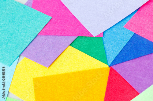 a set of colored sheets of felt  rainbow colors