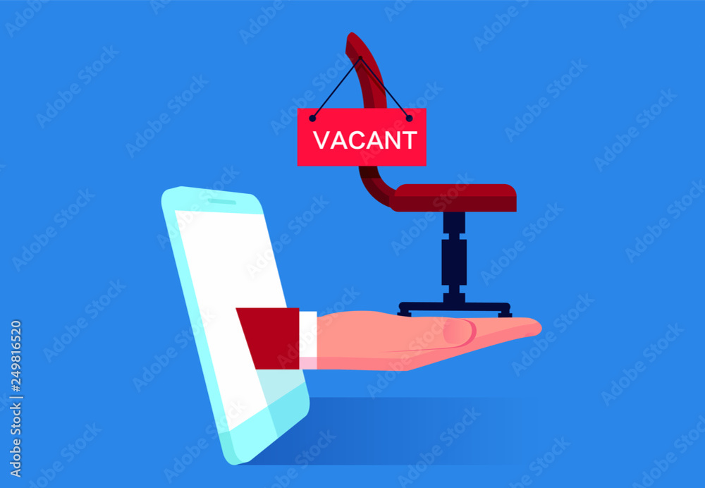 Internet recruitment with empty chairs on hand
