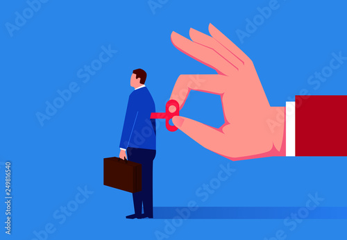 Businessman works like a machine