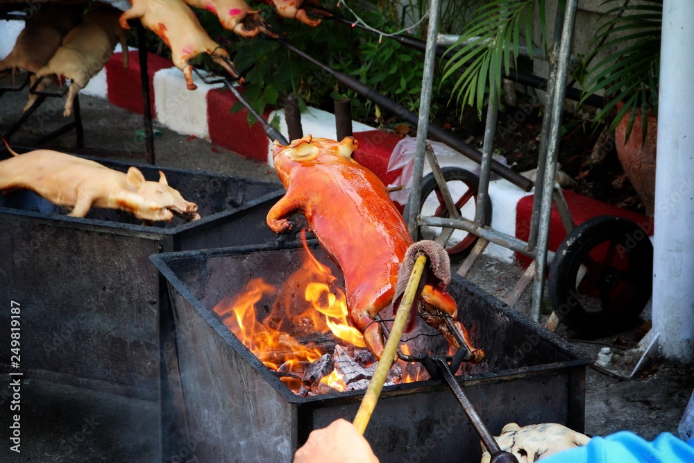 Fototapeta premium barbecued suckling pig