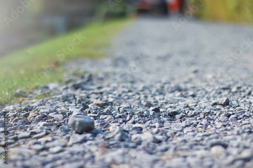 gray granite gravel walking way
