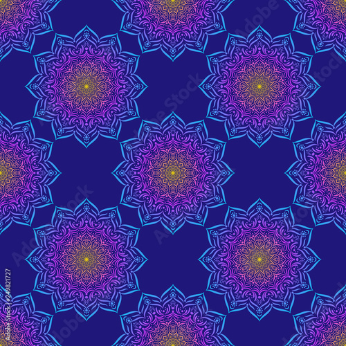 Seamless pattern in vintage style on a dark background.