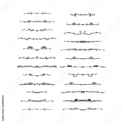 set of calligraphic design elements