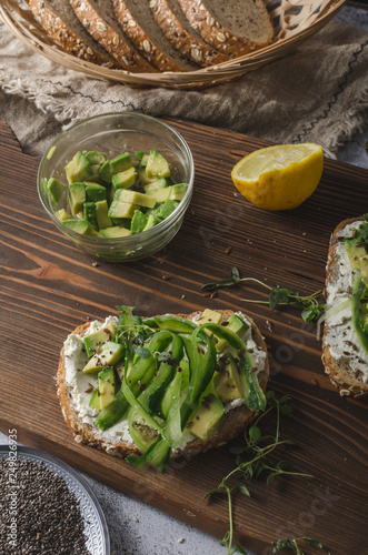 Homemade healthy avocado cheeese bread photo