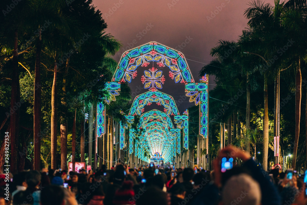 Obraz premium Winter Illuminations in Taipei, Taiwan 2019