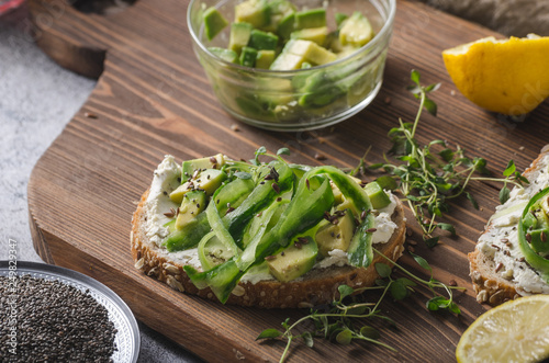 Homemade healthy avocado cheeese bread photo