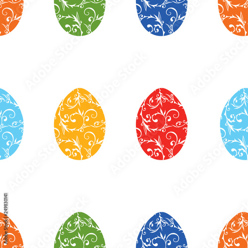 Seamless pattern of decorative easter eggs