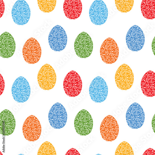 Seamless background of ornamental easter eggs