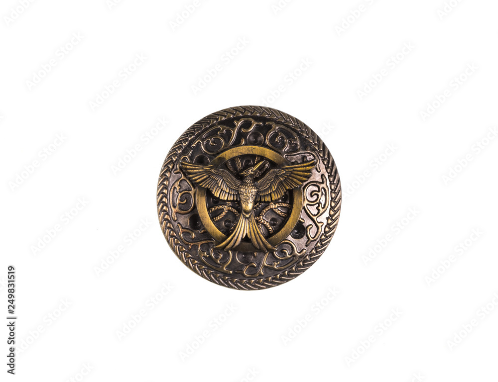 copper shield on white isolated background copper shield on white isolated background
