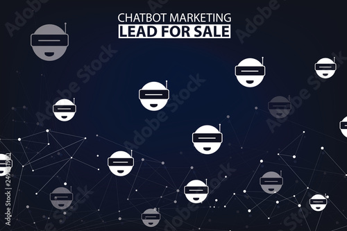 Chatbot Marketing Concept with Robot and Abstract Digital Background
