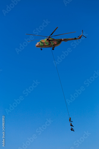 Russian special forces despatch from the helicopter