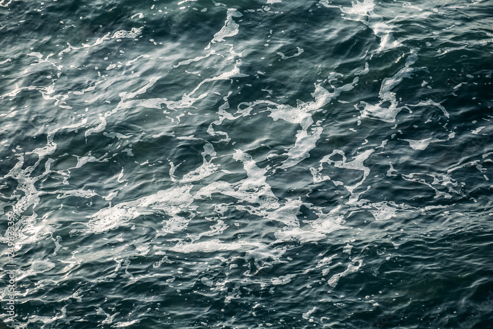 Sea water waves, ocean surface background, abstract aqua or liquid texture